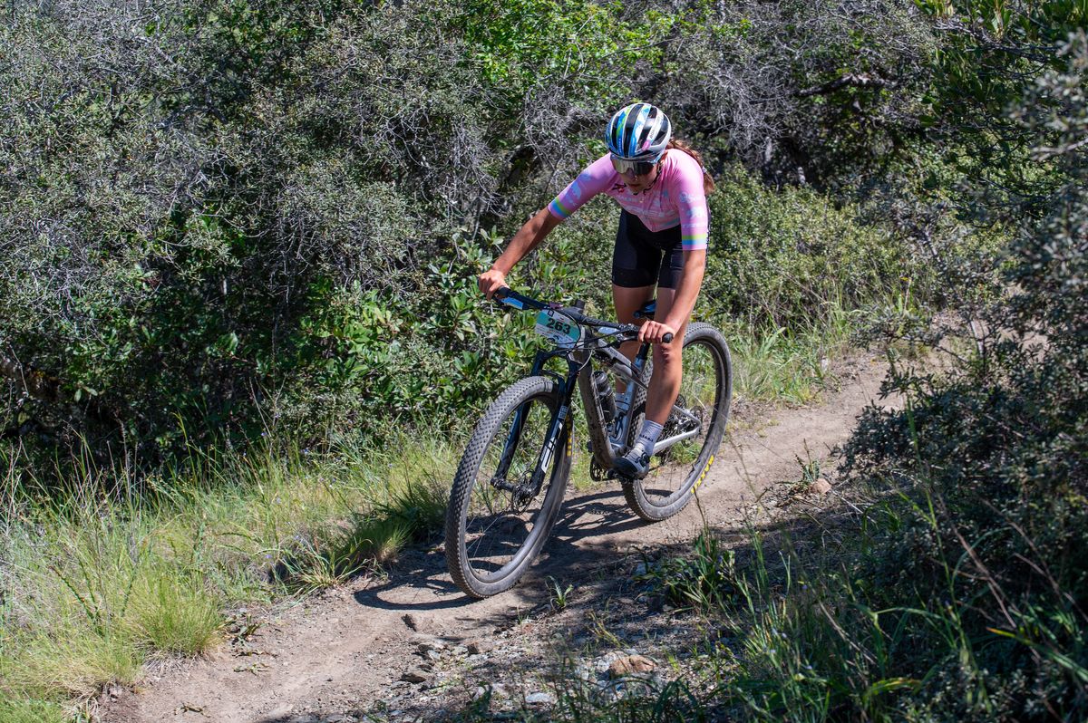Grasshopper Adventure Series 2024 Mountain Bike Race at Lake Sonoma - women's winner Vida Lopez de San Roman (Bear Development)