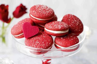 Red velvet whoopie pies