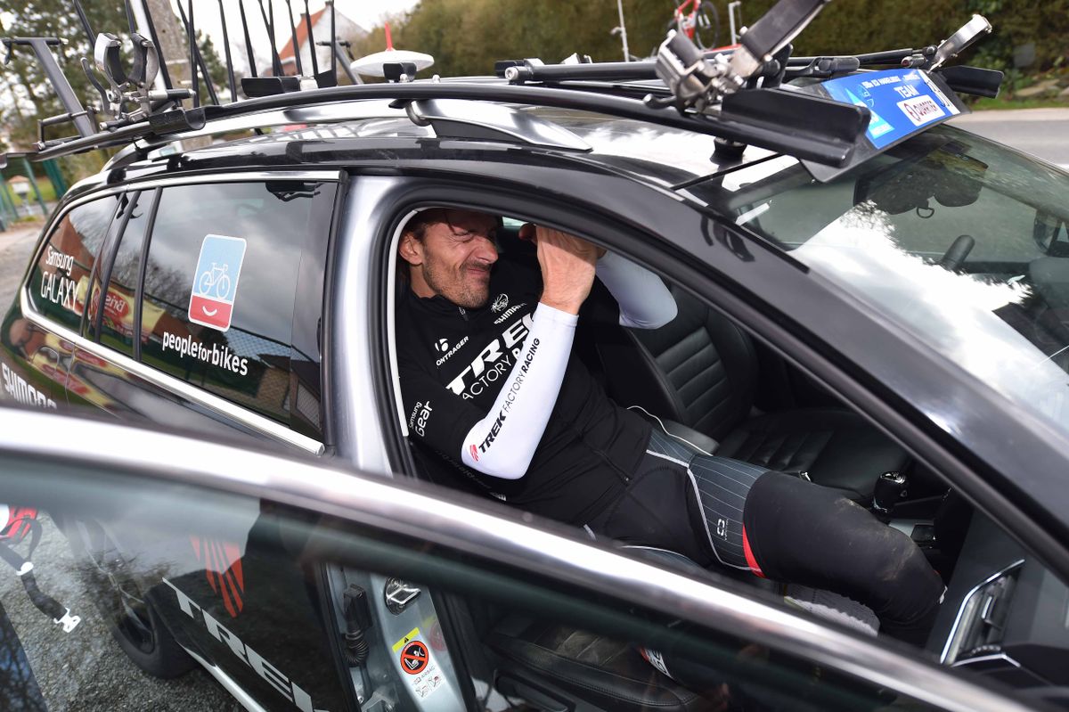 Fabian Cancellara (Trek) crashed out of E3 Harelbeke