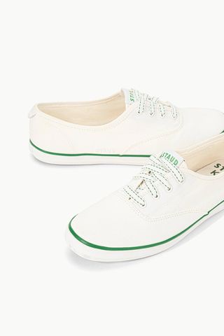 Staud + Keds sneakers in white and green