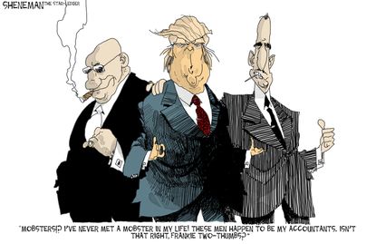 Political cartoon U.S. Donald Trump mobsters