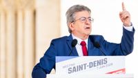 Jean-Luc Melenchon, leader of France Unbowed, during a 2027 presidential campaign launch rally in Saint-Denis, France, on Sunday, June 7, 2026.