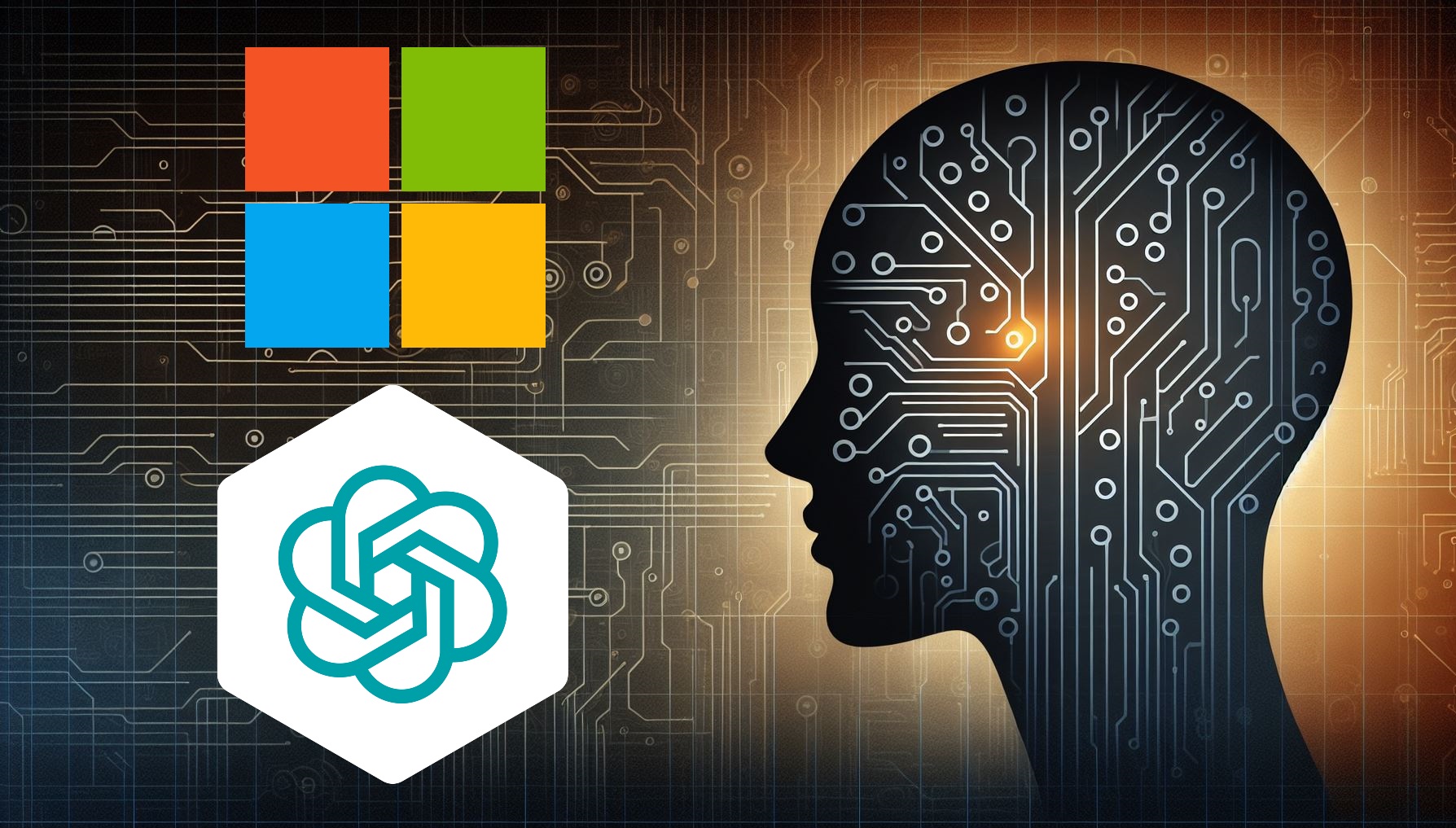 Logotipos Microsoft e OpenAI