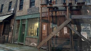 Victorian shop fronts on the set of A Thousand Blows.