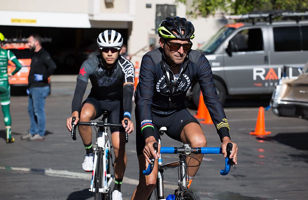 Mike Dimkich, current member of rock band Bad Religion and former guitarist for The Cult, on the Rally Cycling VIP ride