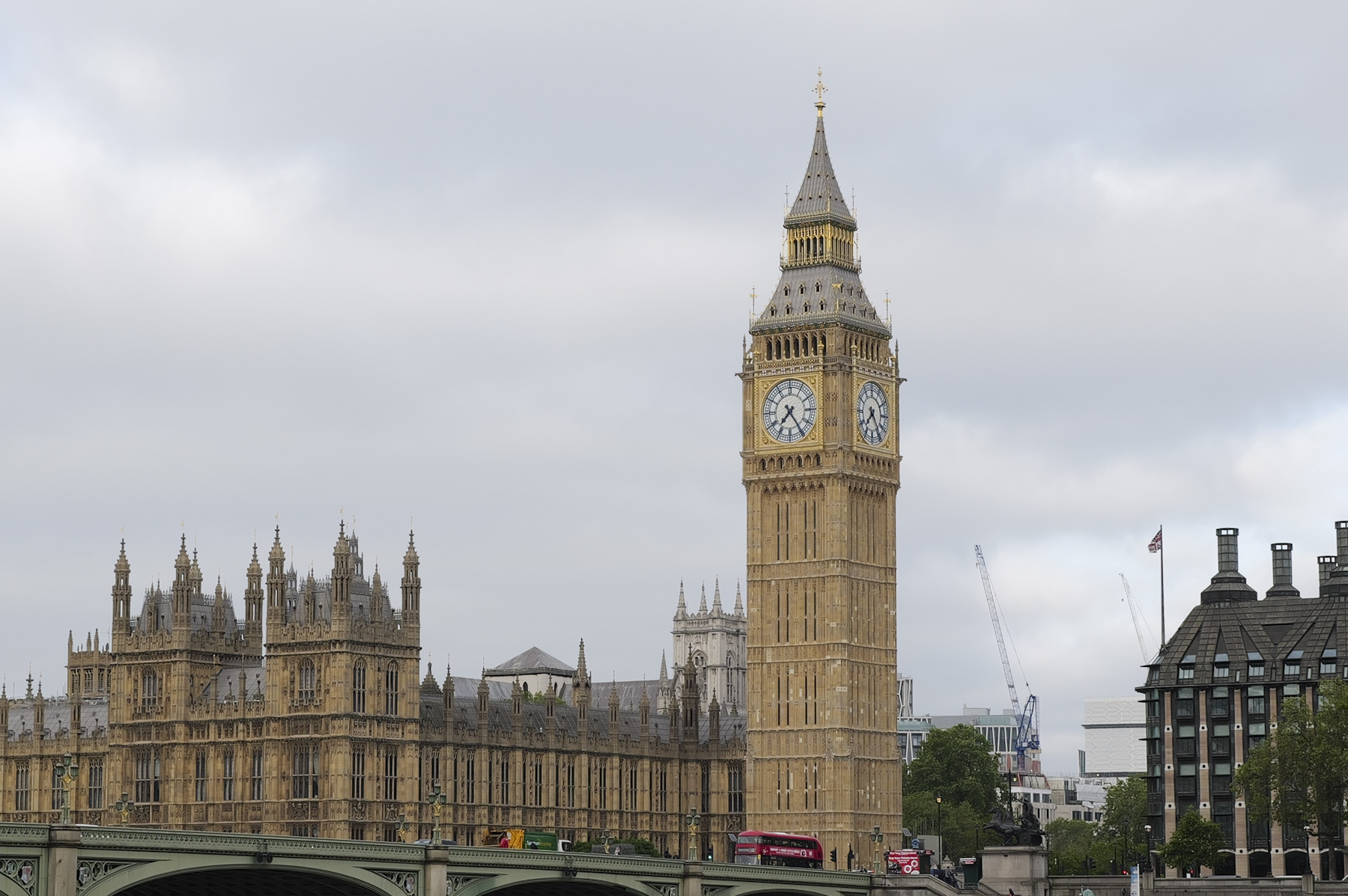 Big Ben from across the river Thames at 90mm of Leica Q3