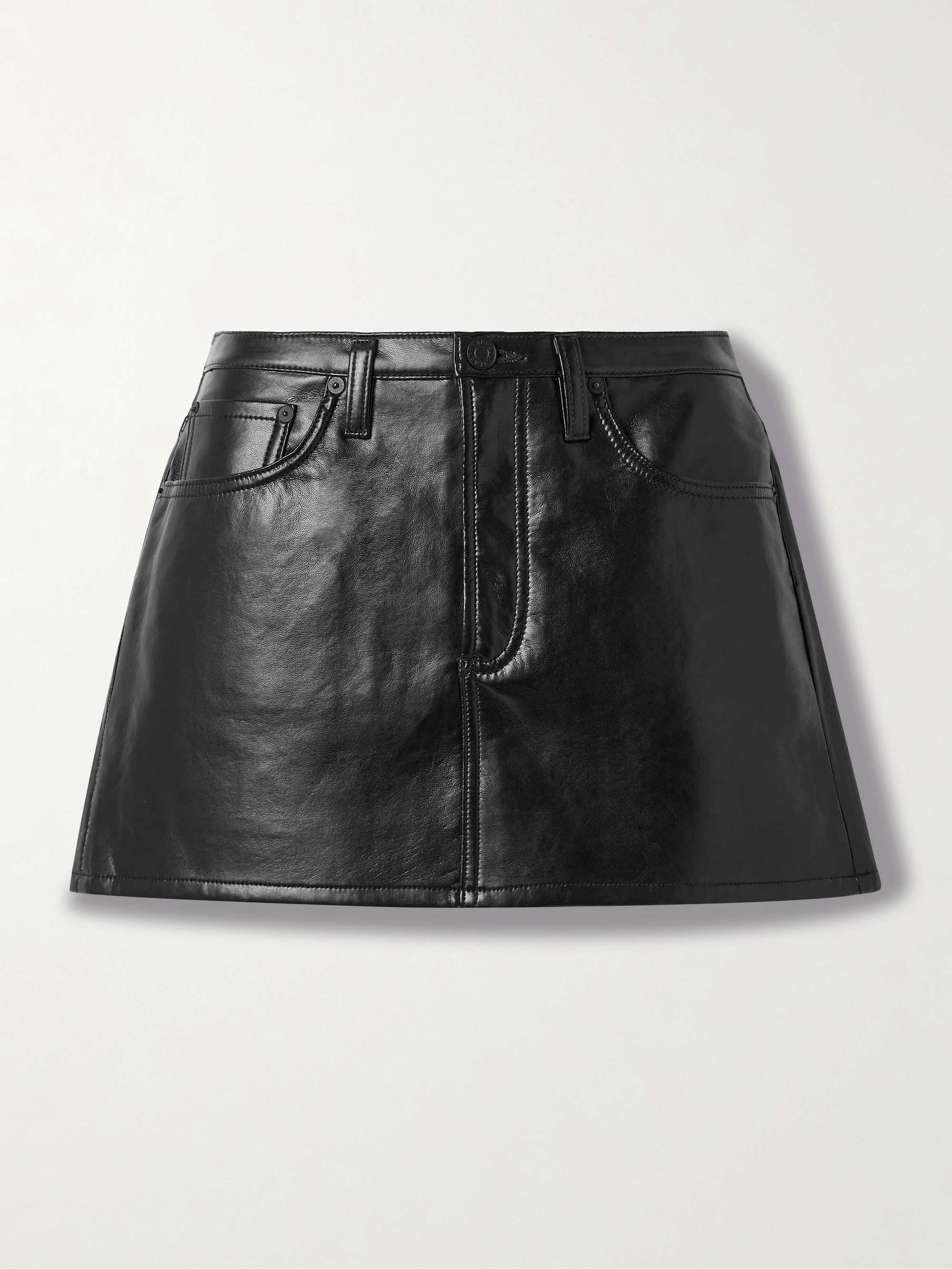 Keira Recycled Leather-Blend Mini Skirt