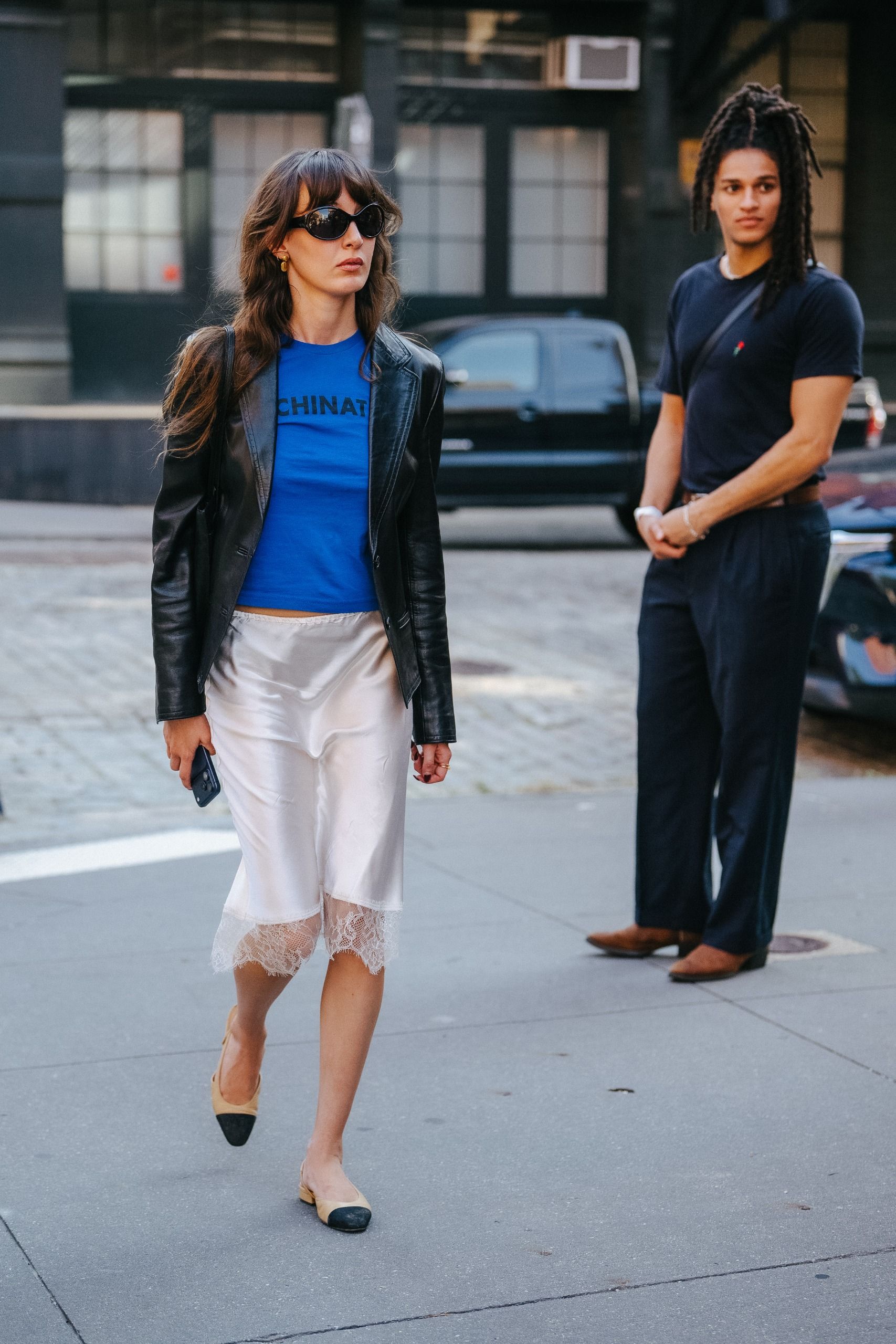 street style star minty mellon in chanel flats