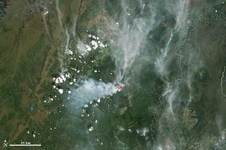 Wildfires burning in Southwestern Alaska on June 16, 2013.