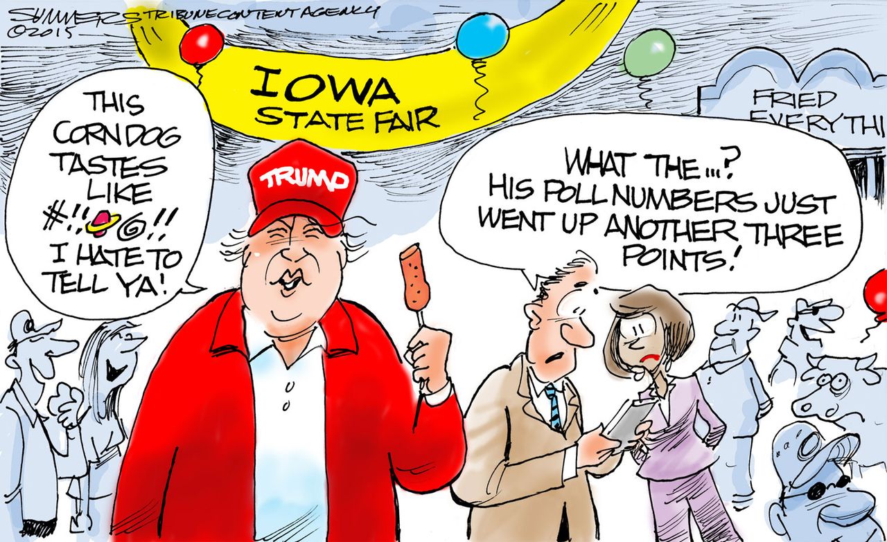 Political cartoon U.S. Donald Trump 2016