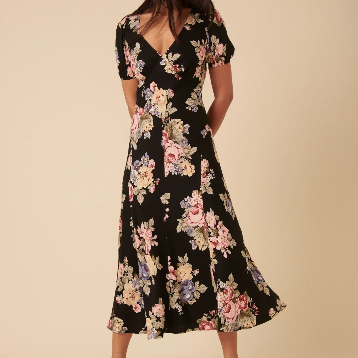 Nobody's Child Black Floral Ella Dress