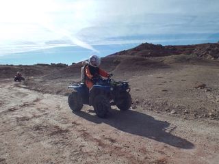 Mars 160 crewmembers stick to established trails while riding ATVs, to avoid damaging the Utah desert's fragile crust.