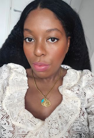 Remy wearing The Body Shop nude foundation