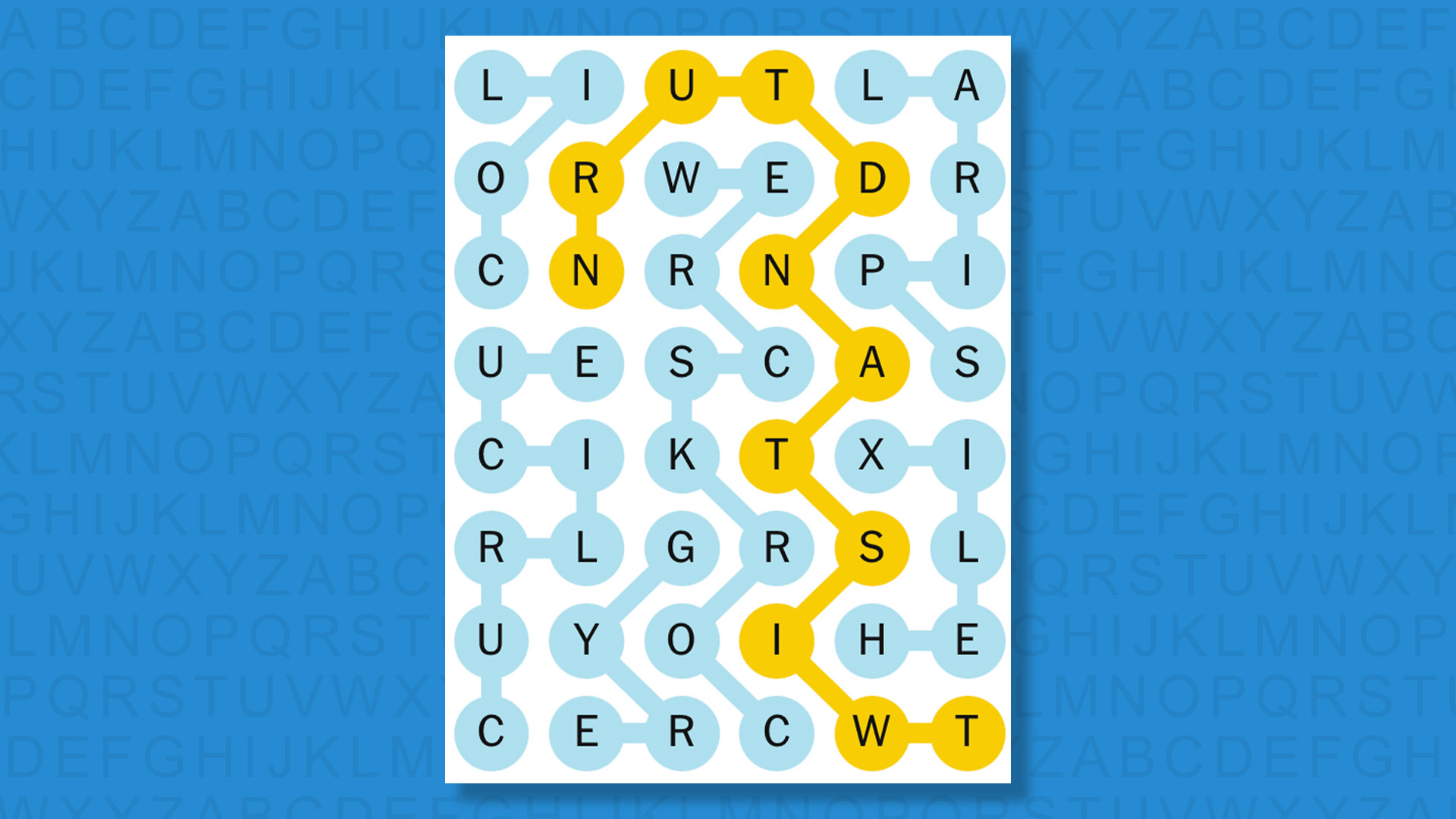 NYT Strands answers for game 747 on a blue background