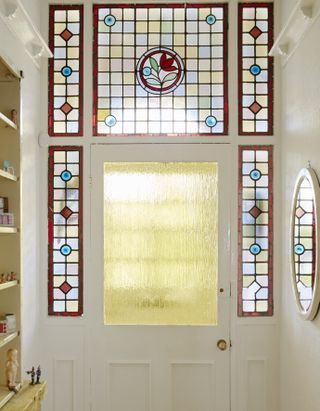 Stained glass in traditional victorian home