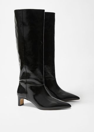 Pointed-Toe Knee-High Boots