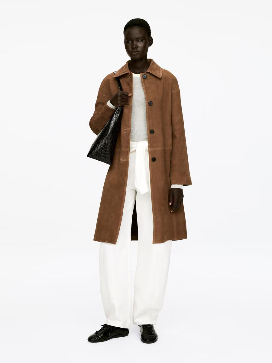 Suede Coat – Brown – Women – Arket Gb