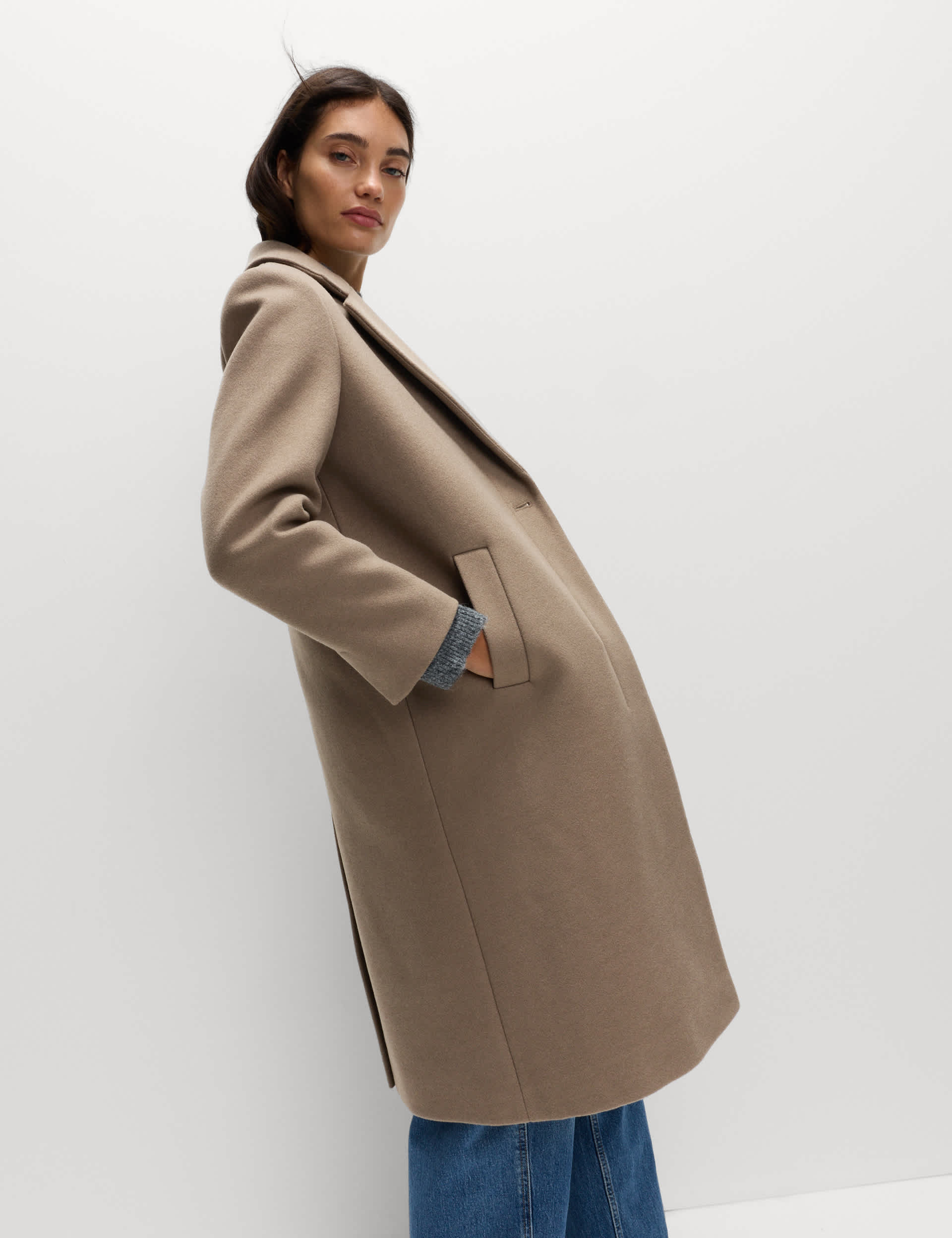 Single Breasted Longline Tailored Coat