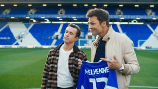 (L-R) Rob Mac and Tom Brady in "Built in Birmingham: Brady & the Blues" on Prime Video