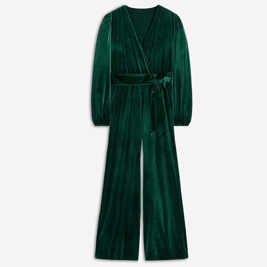 Boden Jersey Velvet Wrap Jumpsuit