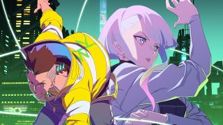 Bästa Netflix-serier: En promobild för den nya animeserien Cyberpunk: Edgerunners.