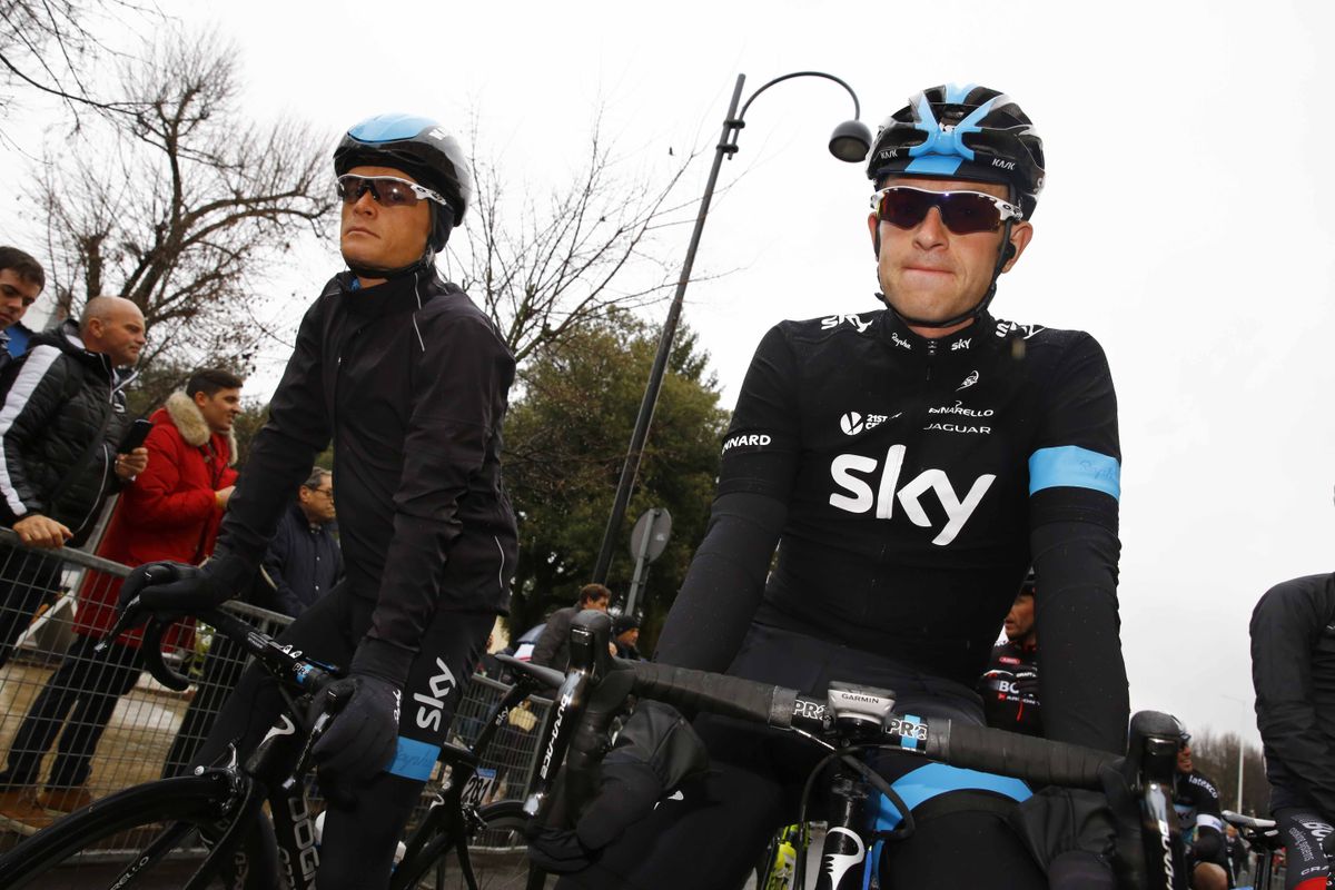 Vasil Kiryienka and Ian Stannard at Tirreno-Adriatico.