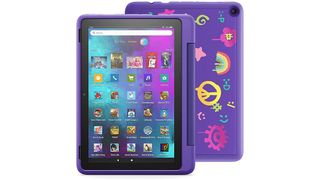 Amazon Fire HD 10 Kids Pro in einer bunten violetten Hülle
