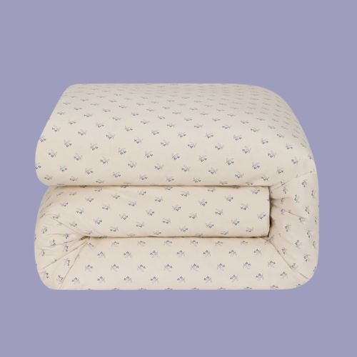 Cove Blue Martha Floral Cotton Duvet Cover
