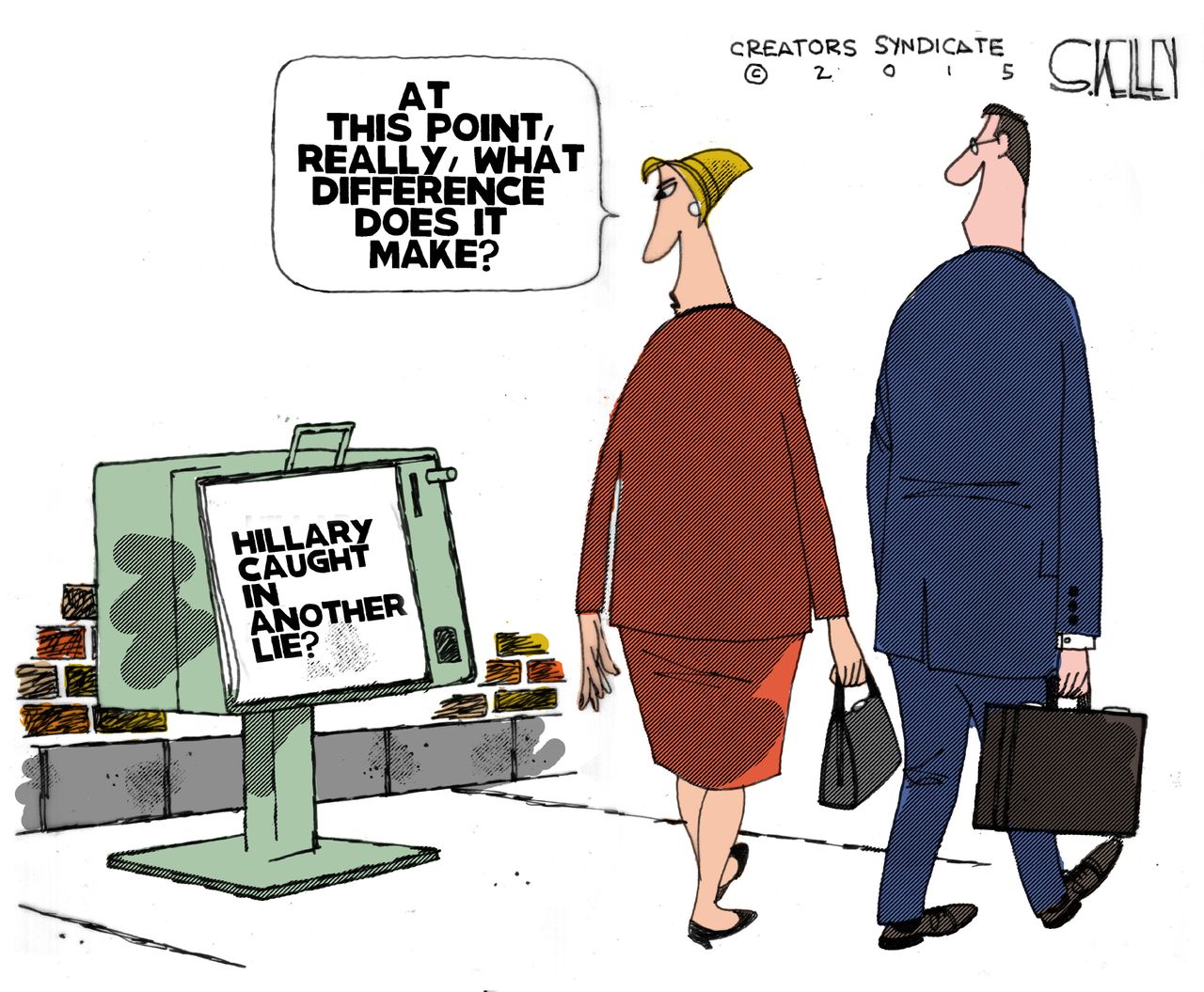 Political cartoon U.S. Hillary Clinton 2016