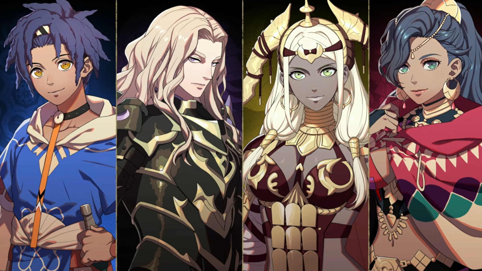 A screenshot of all the four main heroes in the upcoming Switch 2 Fire Emblem: Fortune's Weave
