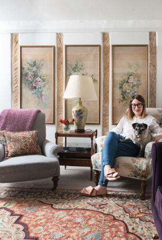 Stone cottage sitting room floral