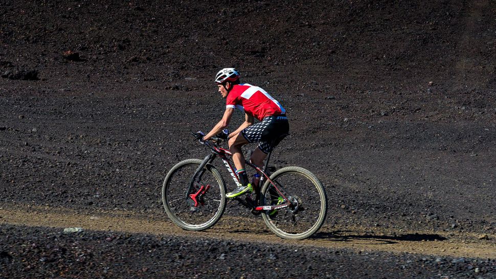 riding a rigid mountain bike