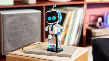 The Lego Astro Bot set sitting on a table