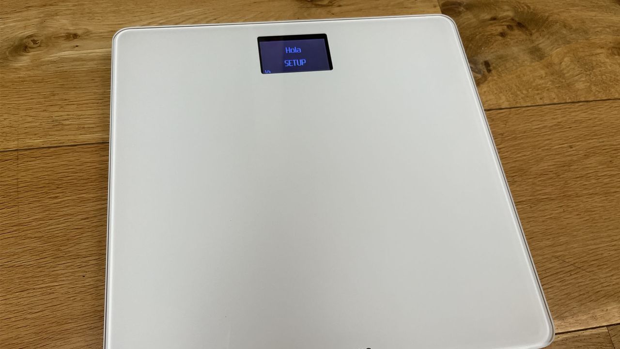 Withings Body smart scale being used by Live Science contributor Maddy Bidulph