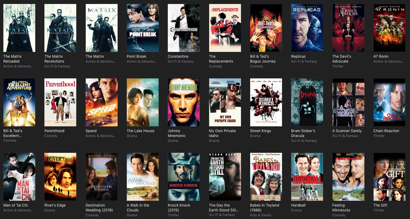 The latest iTunes movie sale is offering a ton of Keanu Reeves movies ...