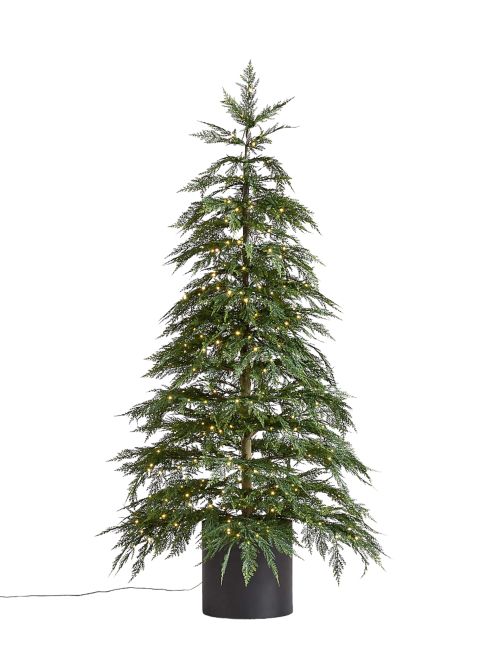 Potted Faux Hemlock Large Pre-Lit  Christmas Tree