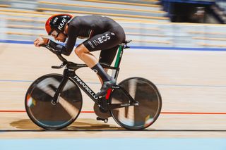 Filippo Ganna (Ineos Grenadiers) during his 2022 Hour Record bid