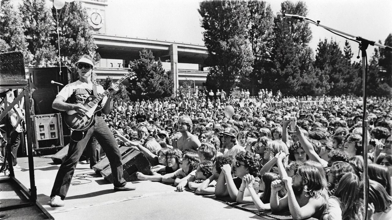 A shot of ronnie montrose playing live