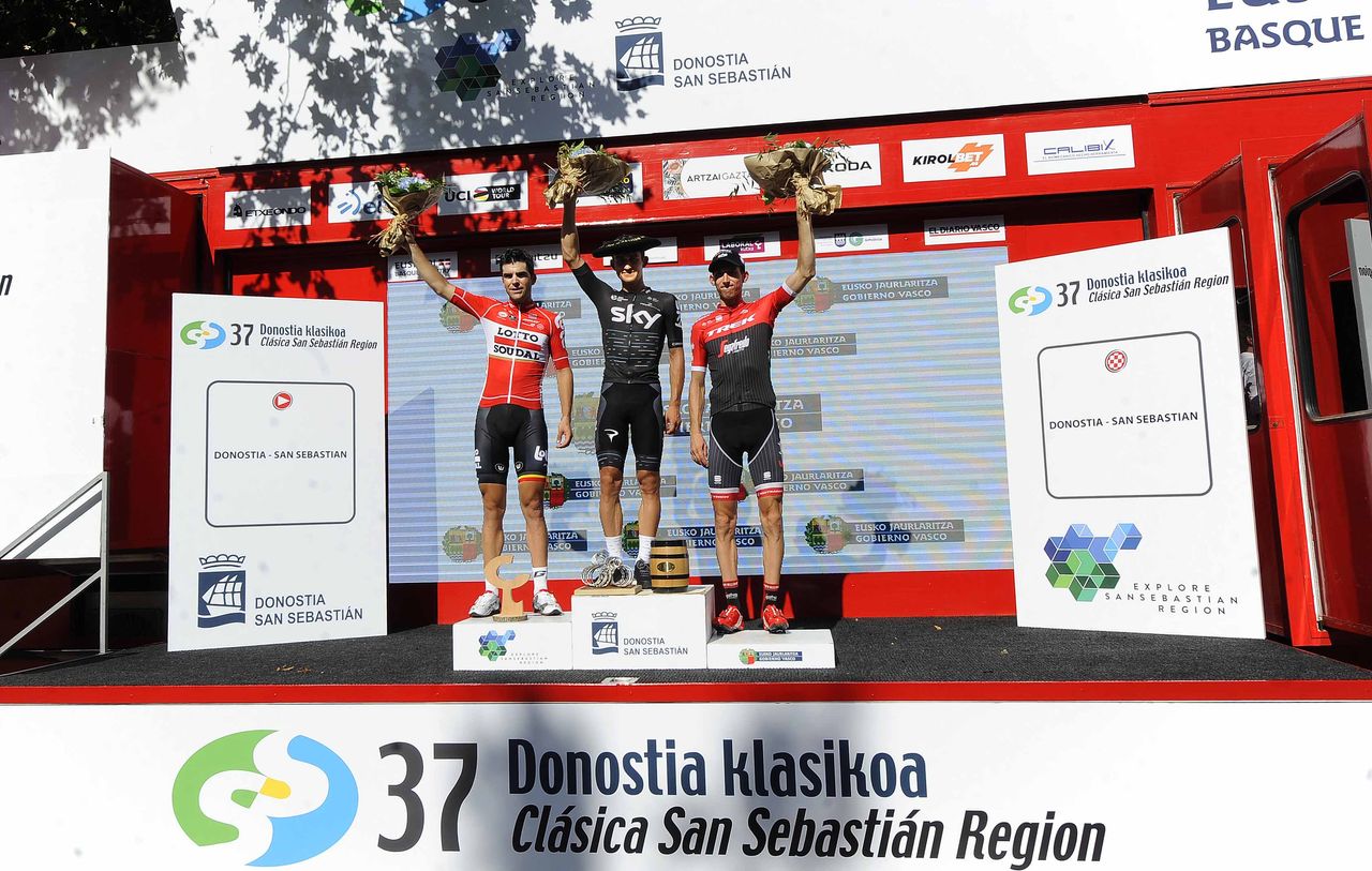 The final podium of the Clasica San Sebastian