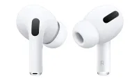 A pair of Apple's AirPods Pro true wireless earbuds
