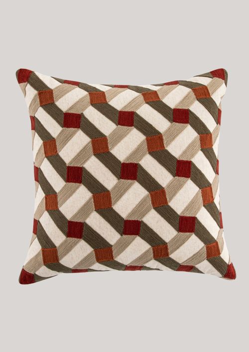 Knox Crewelwork Embroidered Cushion