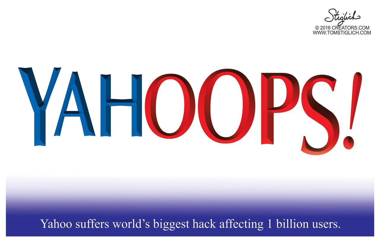 Editorial cartoon U.S. Yahoo hack