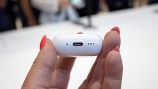 Apple AirPods 4 case showing the USB-C port