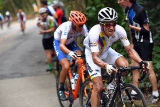 Sergio Henao and Vincenzo Nibali in what could have been the race winning move. Photo: Graham Watson