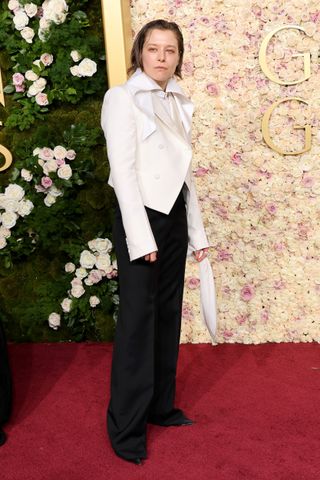 Emma D’Arcy attends the 82nd Annual Golden Globe Awards at The Beverly Hilton on January 05, 2025 in Beverly Hills, California.