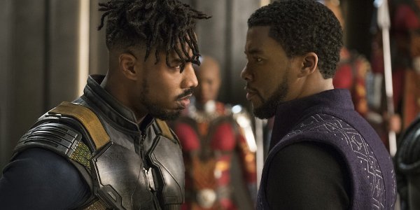 Black Panther Michael B. Jordan Chadwick Boseman Killmonger and T&#039;challa face off