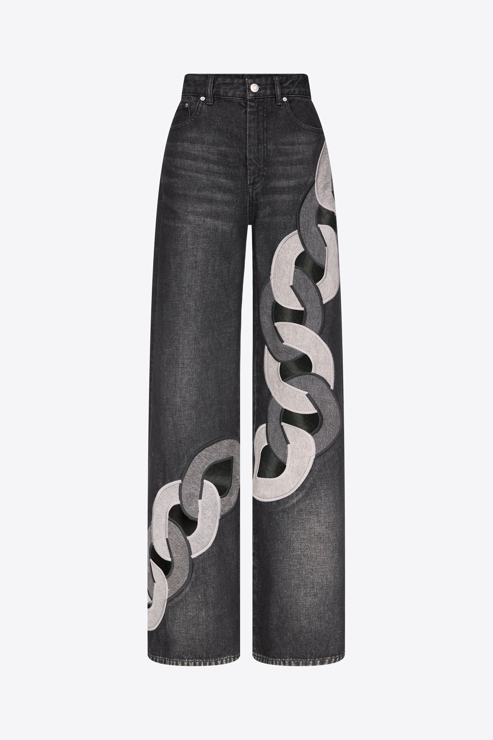 Area, Chain Cutout Wide Leg Jean