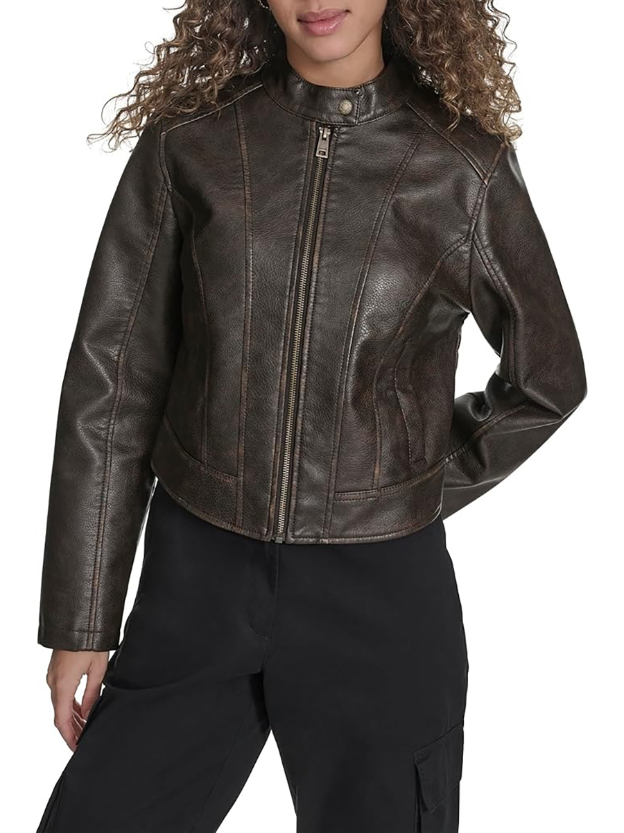 Levi's, Levi's Women's Faux Leather Racer With Princess Seams, Brown, Medium