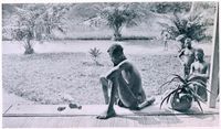 Alice Seeley Harris' photo of a father looking at the severed hand and foot of his five-year-old daughter. Her photos helped to expose the abuses in the Congo