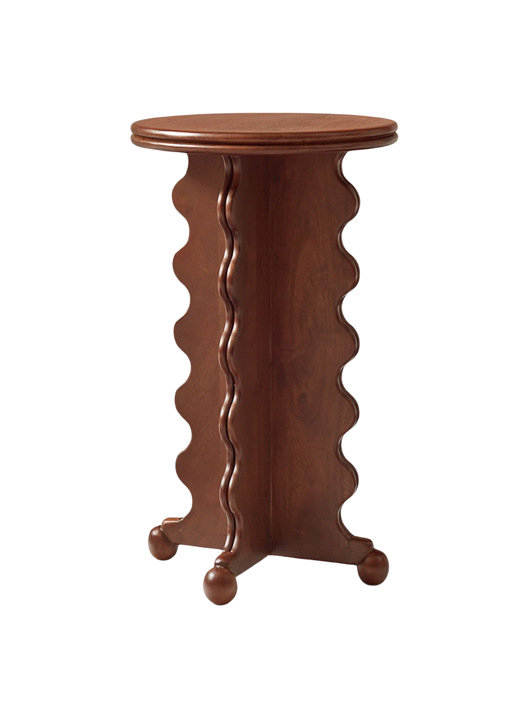 a scalloped edge drink table